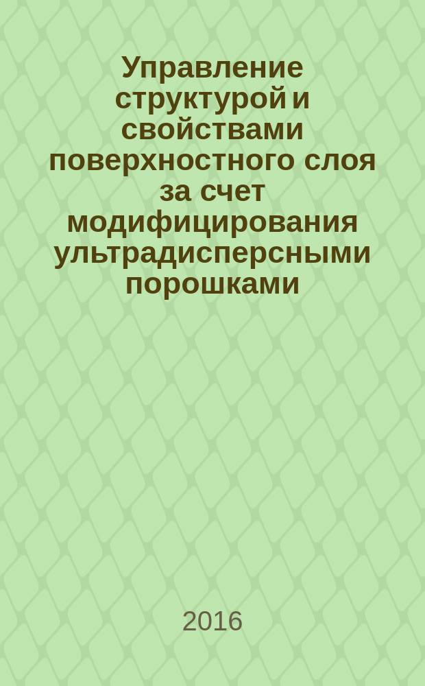 Управление структурой и свойствами поверхностного слоя за счет модифицирования ультрадисперсными порошками : автореферат дис. на соиск. уч. степ. кандидата технических наук : специальность 05.16.06 <Порошковая металлургия и композиционные материалы>