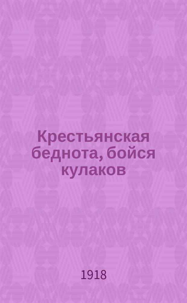Крестьянская беднота, бойся кулаков : листовка