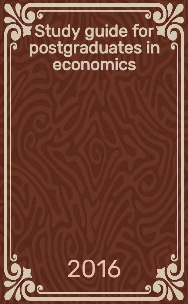Study guide for postgraduates in economics