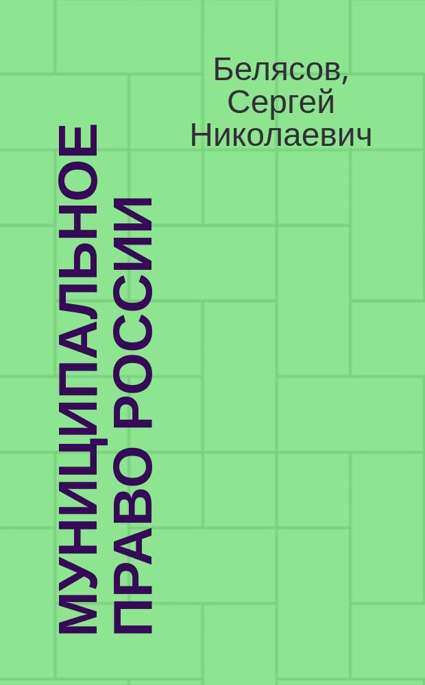 Муниципальное право России : учебное пособие