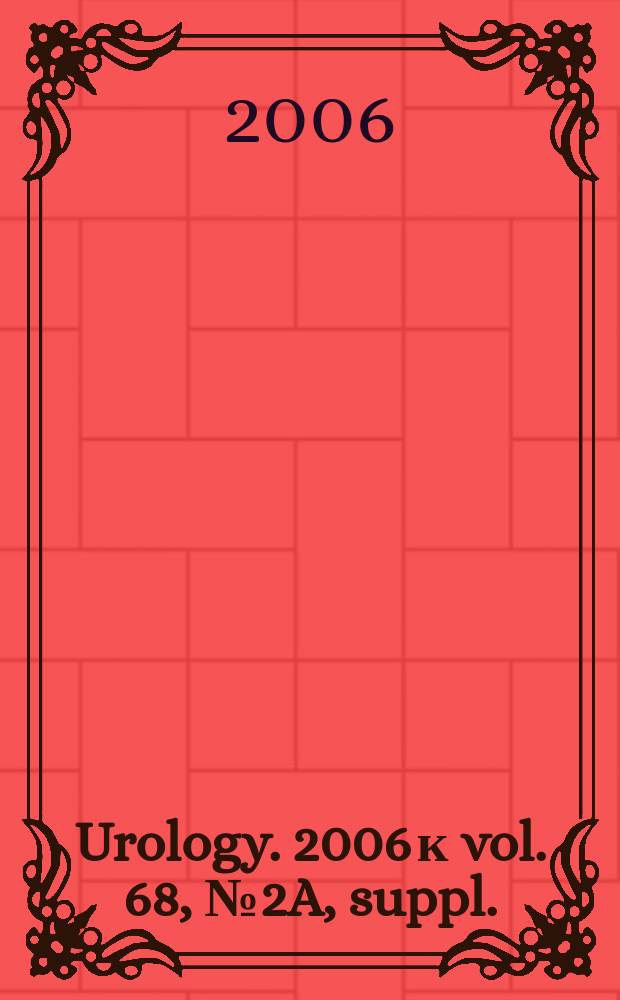 Urology. 2006 к vol. 68, № 2A, suppl. : Patientreported outcomes in overactive bladder