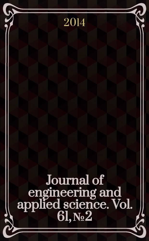 Journal of engineering and applied science. Vol. 61, № 2