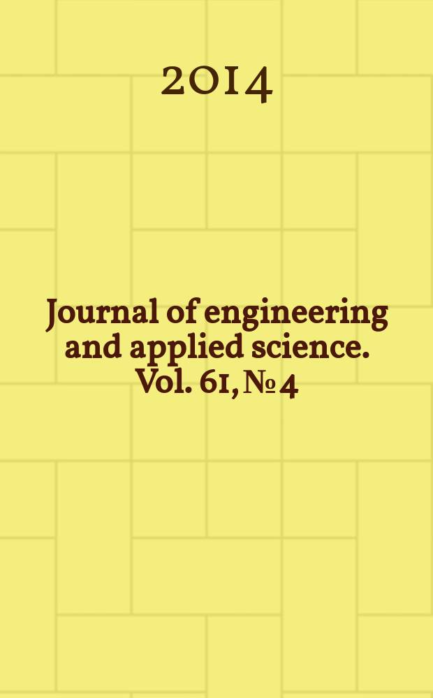 Journal of engineering and applied science. Vol. 61, № 4