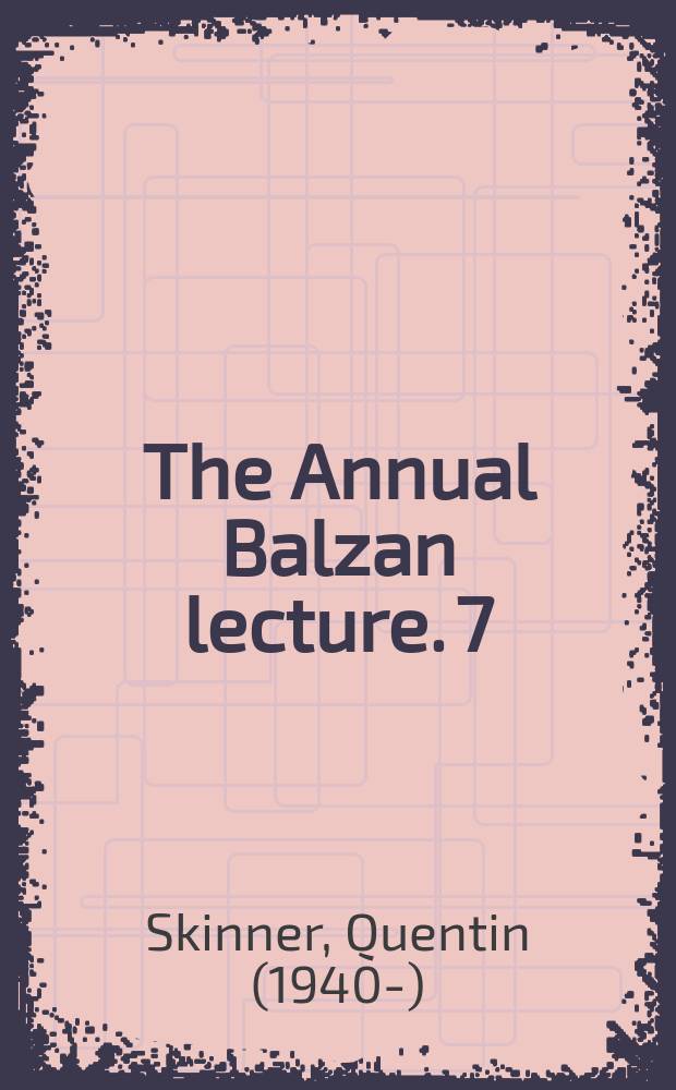 The Annual Balzan lecture. 7 : Thinking about liberty = Думая о свободе