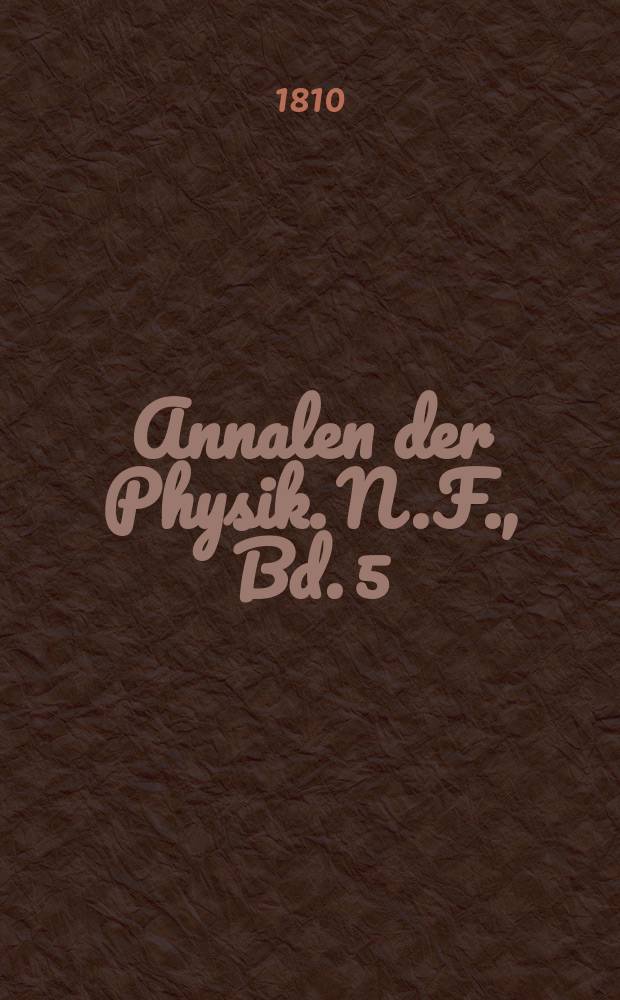 Annalen der Physik. N.F., Bd. 5 (35)