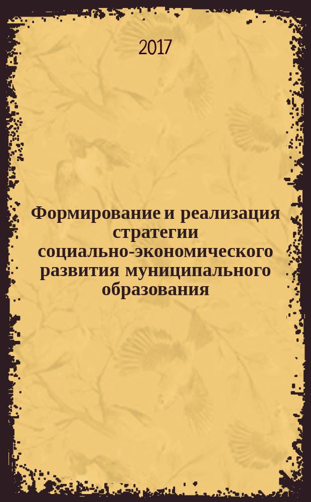 Формирование и реализация стратегии социально-экономического развития муниципального образования : монография