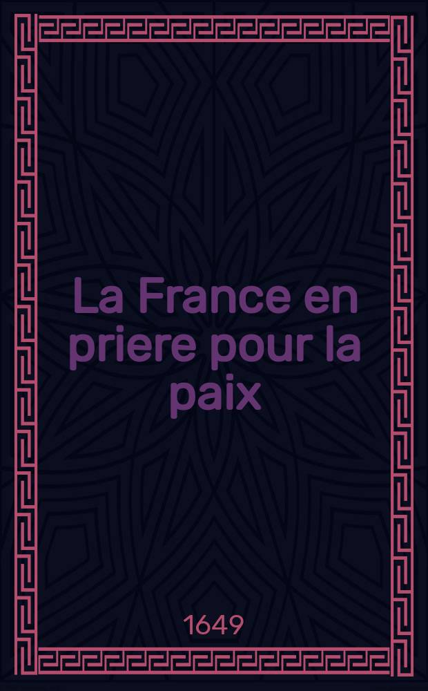 La France en priere pour la paix