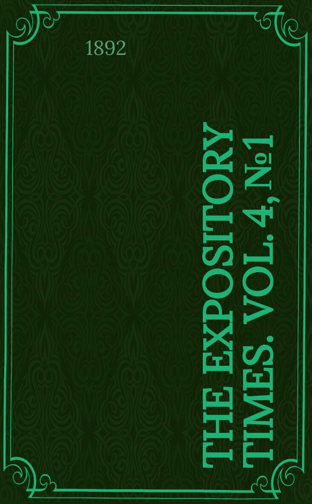 The expository times. Vol. 4, № 1