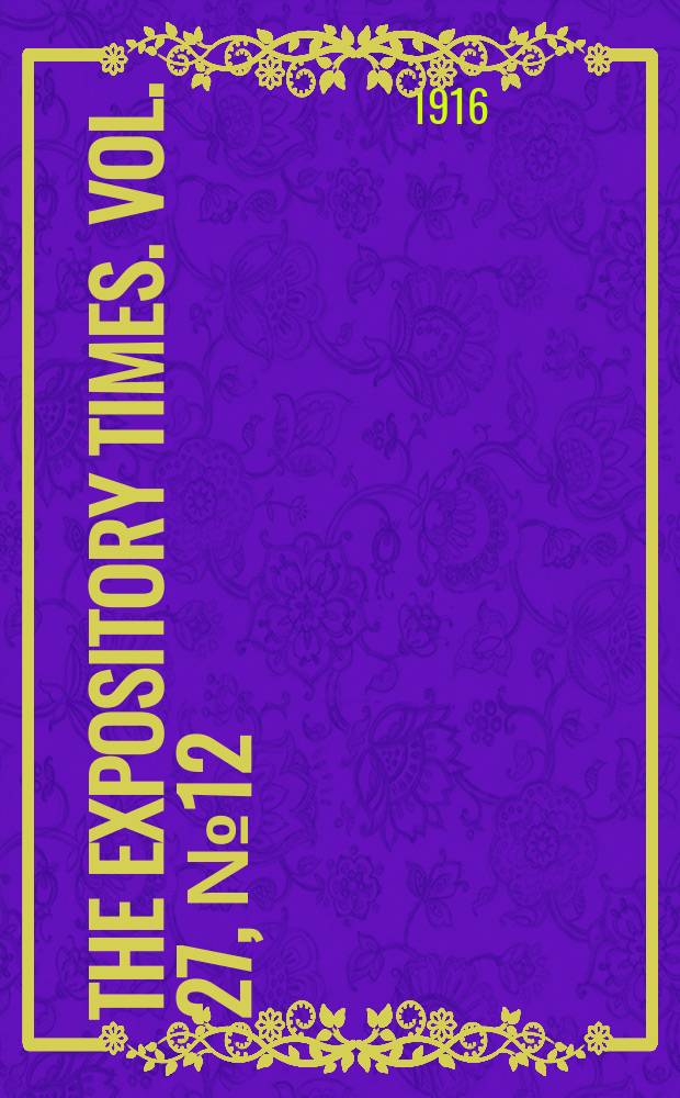The expository times. Vol. 27, № 12