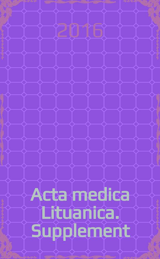 Acta medica Lituanica. Supplement : official journal of the Lithuanian academy of sciences and Vilnius university. Vol. 23, № 3