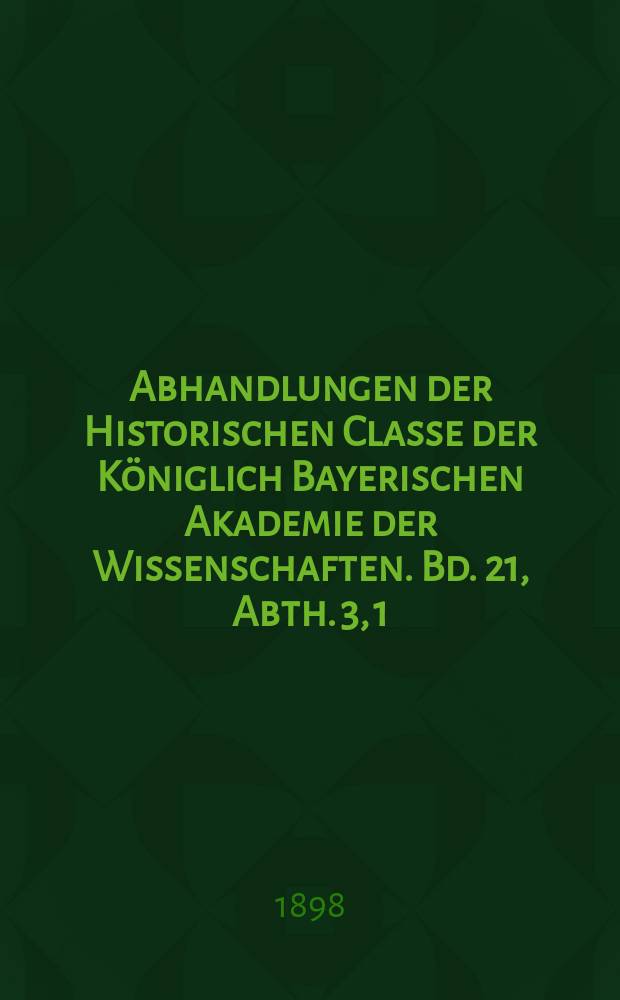 Abhandlungen der Historischen Classe der Königlich Bayerischen Akademie der Wissenschaften. Bd. 21, Abth. 3, [1] : 1896/1898. Ueber das Verhältniss des mykenischen zum dorischen Baustil = Об отношении микенского архитектурного стиля к дорическому