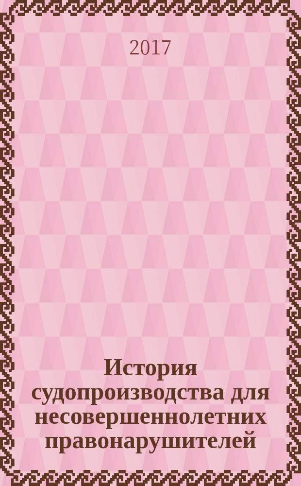 История судопроизводства для несовершеннолетних правонарушителей : учебно-методическое пособие