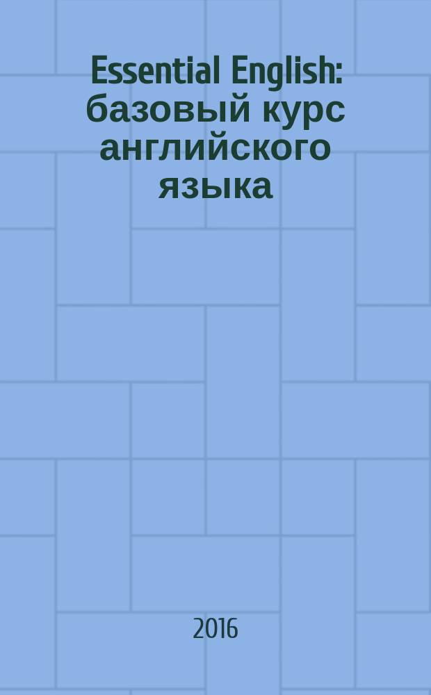 Essential English : базовый курс английского языка: grammar, vocabulary, skills practice : учебно-методическое пособие : для организации смешанного обучения по английскому языку студентов неязыковых факультетов