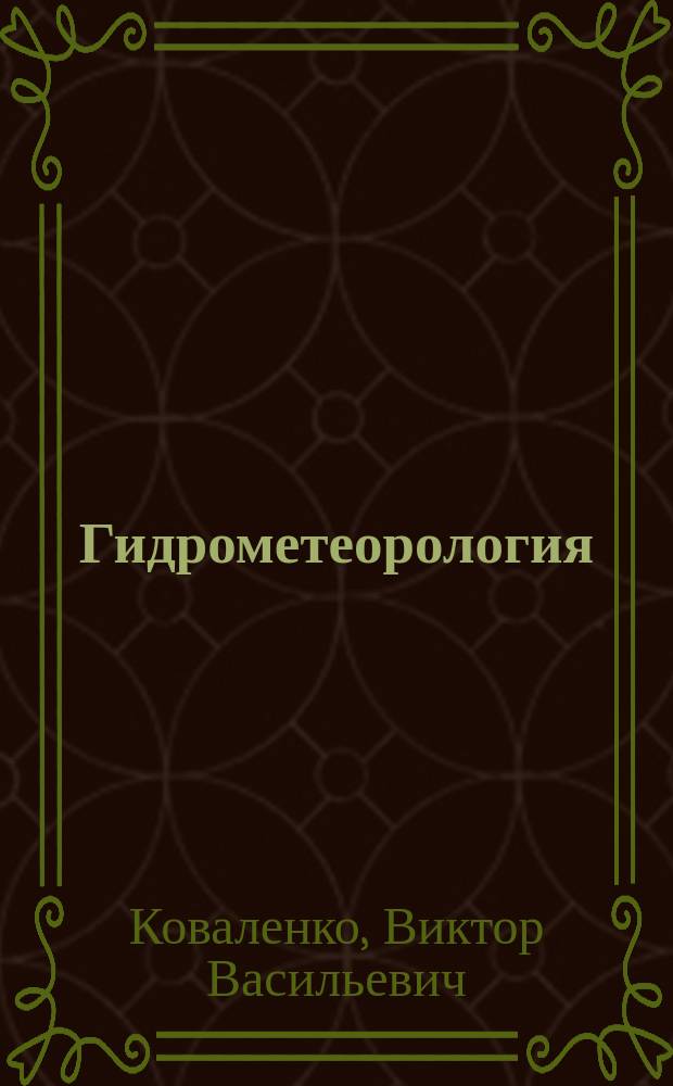Гидрометеорология: эволюция в пространстве понятий : монография