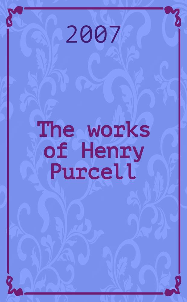 The works of Henry Purcell : instrumental music : for orchestra