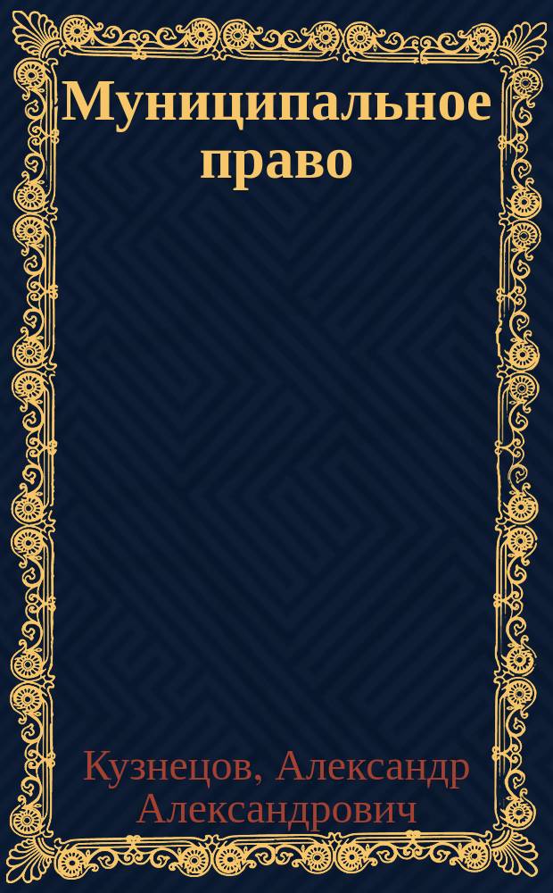 Муниципальное право : практикум : учебное пособие