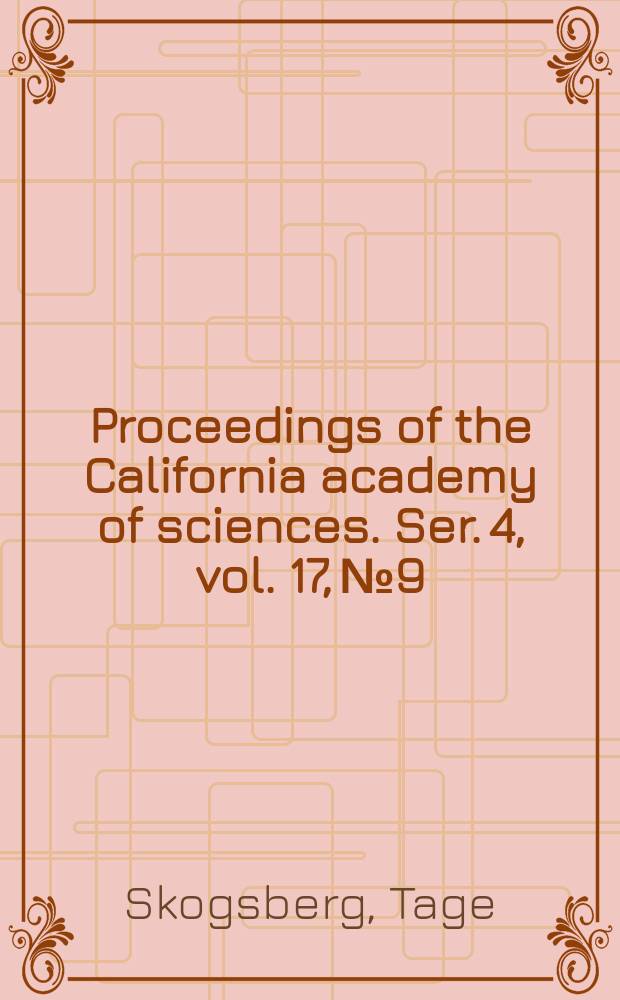 Proceedings of the California academy of sciences. Ser. 4, vol. 17, № 9 : A commensal polynoid worm from California = Комменсальный полиоидный червь из Калифорнии