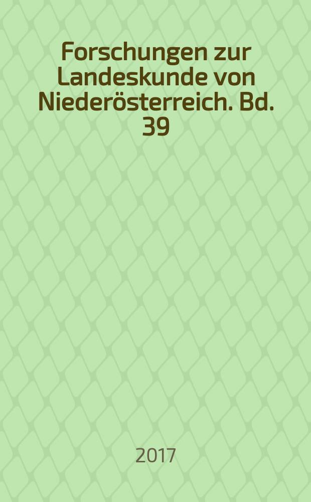 Forschungen zur Landeskunde von Niederösterreich. Bd. 39 : Studien zum mittelalterlichen Adel im Tullnerfeld = Исследование по средневековому дворянству Туллнерфельда (Австрия)