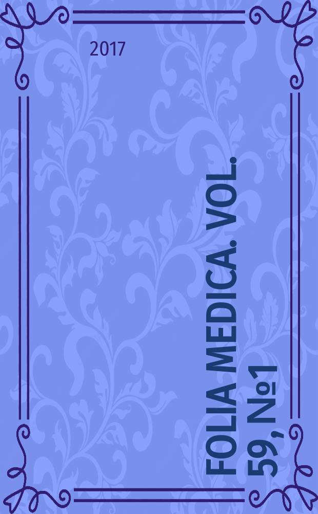 Folia medica. Vol. 59, № 1