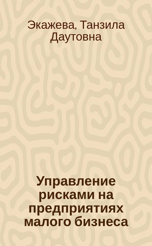 Управление рисками на предприятиях малого бизнеса : автореферат диссертации на соискание ученой степени кандидата экономических наук : специальность 08.00.05 <Экономика и управление народным хозяйством>