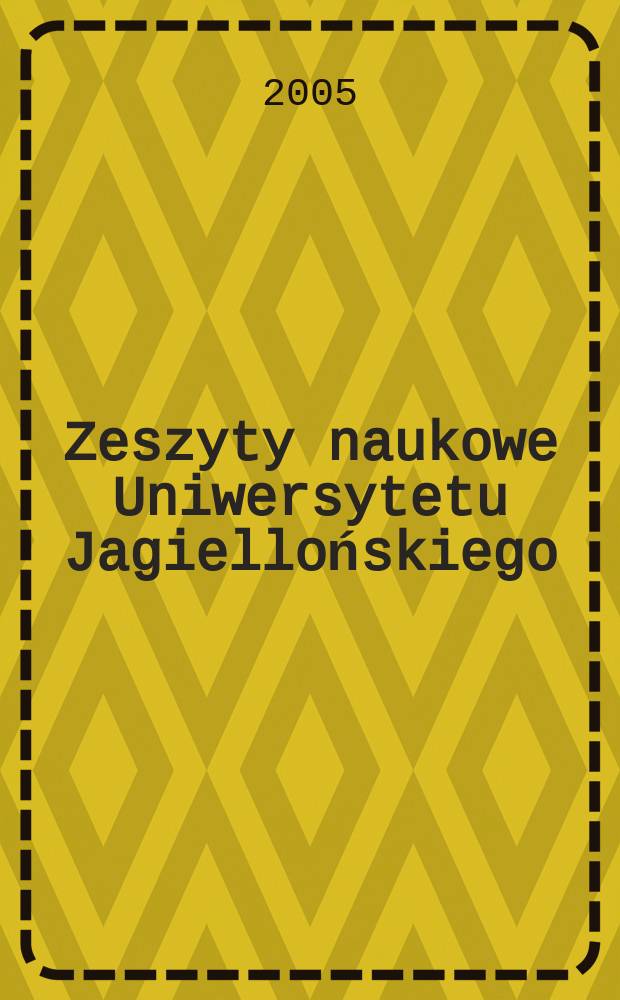 Zeszyty naukowe Uniwersytetu Jagiellońskiego