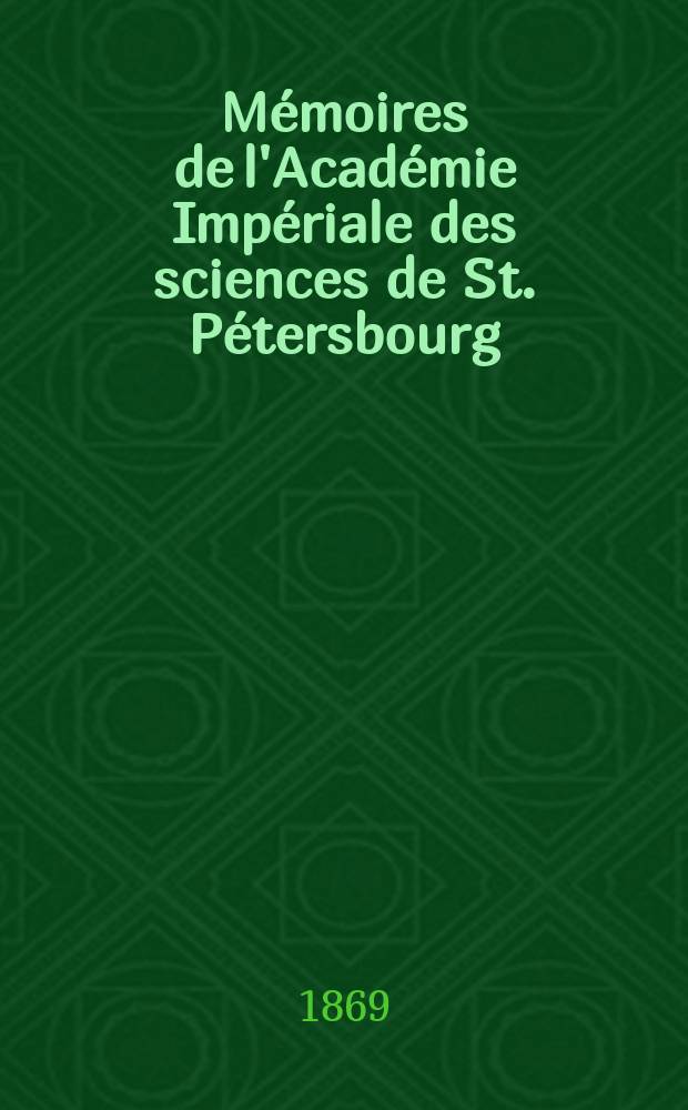 Mémoires de l'Académie Impériale des sciences de St. Pétersbourg : avec l'histoire de l'Academie. Sér. 7, t. 14, № 7 : Studien über die Wanderblöcke und die Diluvialgebilde Russlands = Исследования перемещающихся валунов и плейстоценовых отложений России.