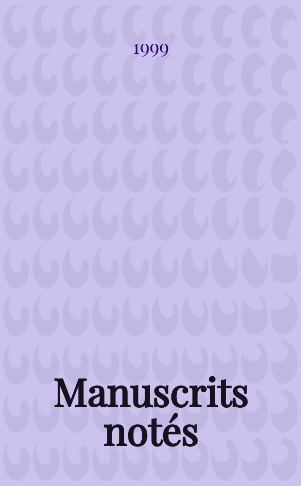 Manuscrits notés