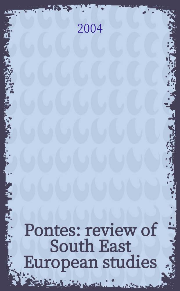 Pontes : review of South East European studies