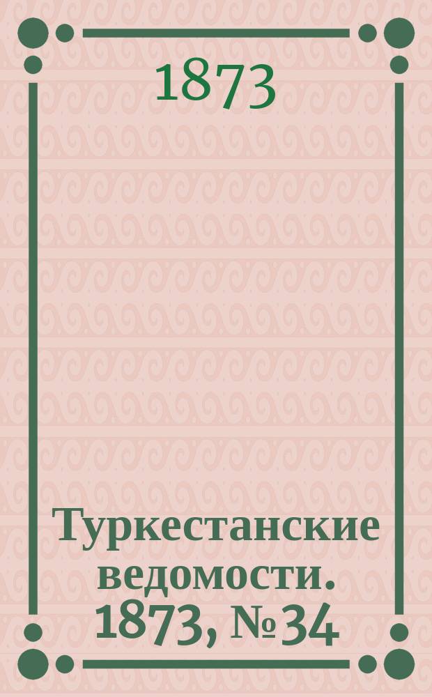 Туркестанские ведомости. 1873, № 34 (28 авг.)