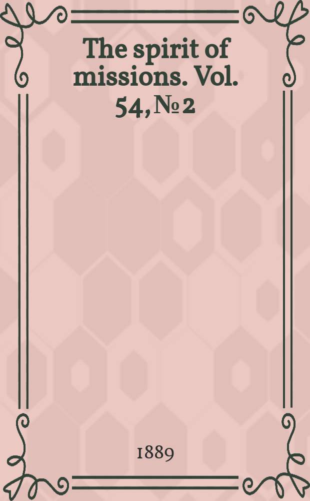 The spirit of missions. Vol. 54, № 2