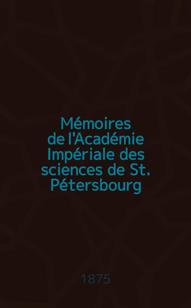 Mémoires de l'Académie Impériale des sciences de St. Pétersbourg : avec l'histoire de l'Academie. Sér. 7, t. 22, № 6 : Über die Absorption der Kohlensäure durch Salzlösungen = О поглощении угольной кислоты солевыми растворами