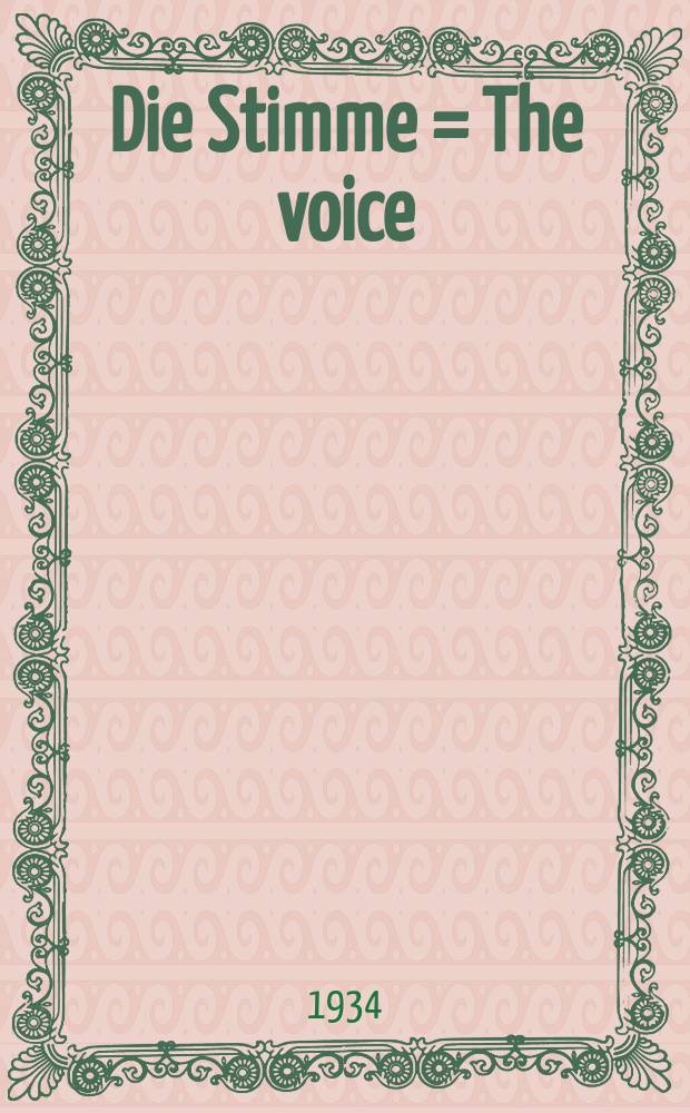 Die Stimme = The voice = Голос: "Общество пролетарских мыслителей"