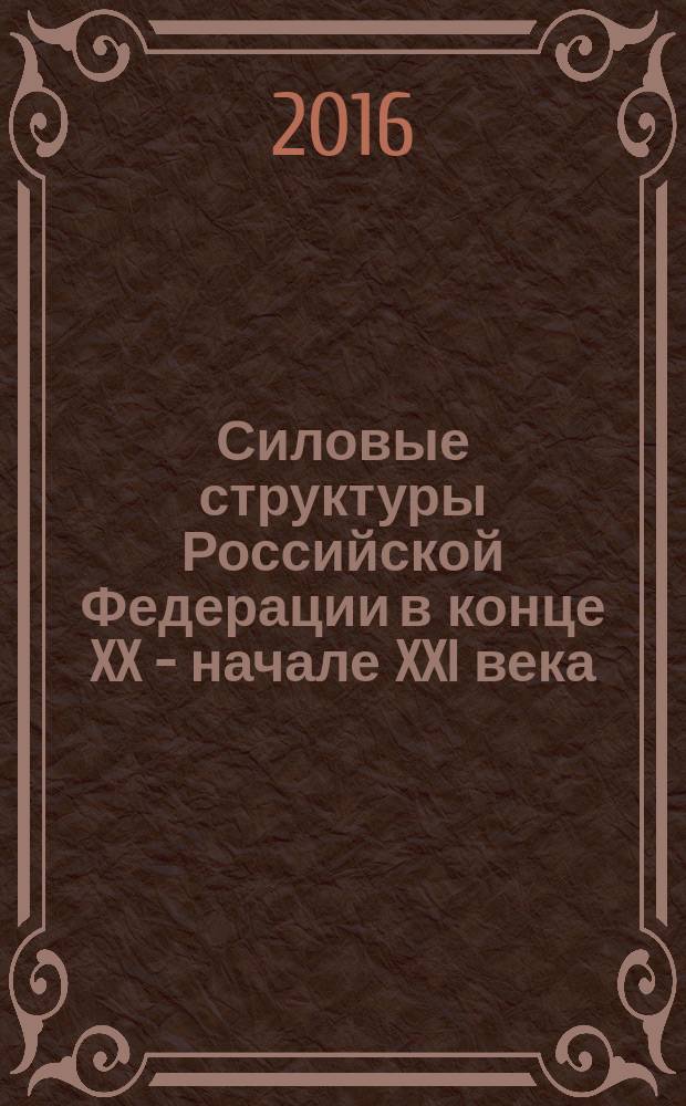 Силовые структуры Российской Федерации в конце XX - начале XXI века:нормативно-правовое и бюджетное регулирование : автореферат дис. на соиск. уч. степ. кандидата исторических наук : специальность 07.00.02 <Отечественная история>
