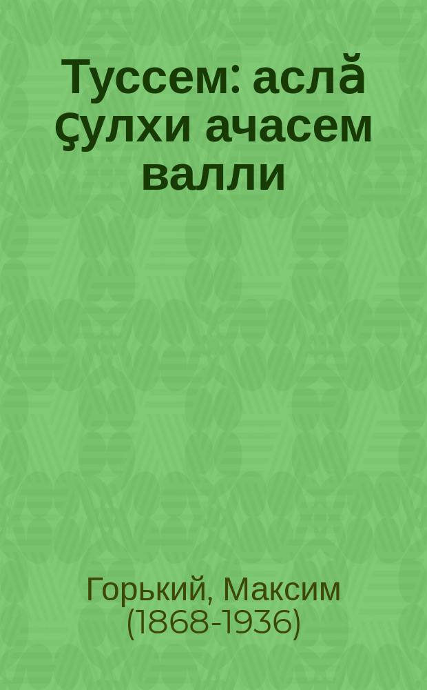 Туссем : аслӑ ҫулхи ачасем валли = Дружки