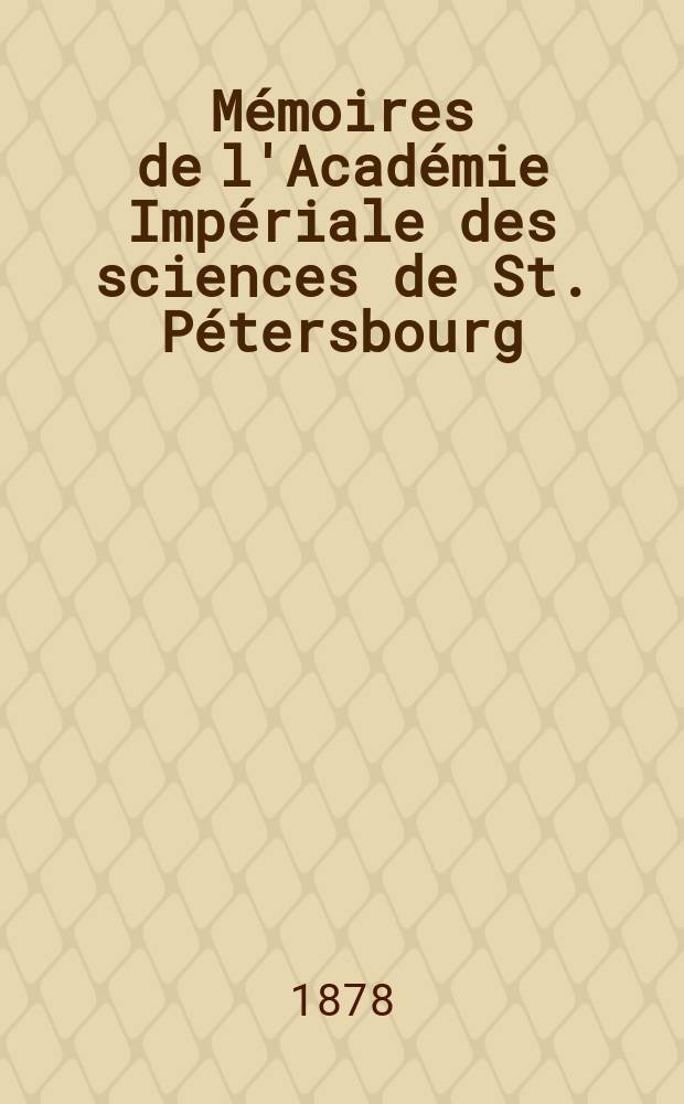 M&eacute;moires de l'Acad&eacute;mie Imp&eacute;riale des sciences de St. P&eacute;tersbourg : avec l'histoire de l'Academie. S&eacute;r. 7, t. 26, № 3 : &Uuml;ber den Galvanischen Widerstand verd&uuml;nnter L&ouml;sungen von Verbindungen des Kalium, Natrium, Ammonium und des Wasserstoffs
