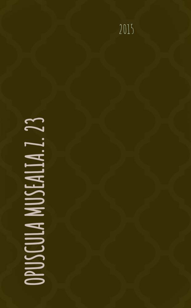 Opuscula musealia. Z. 23