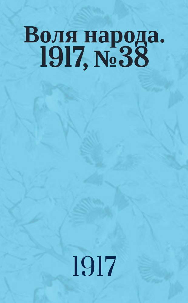 Воля народа. 1917, № 38 (13 июня)