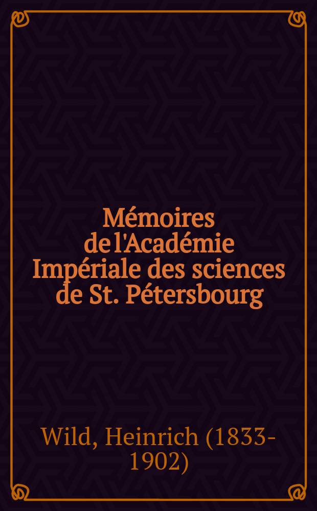 Mémoires de l'Académie Impériale des sciences de St. Pétersbourg : avec l'histoire de l'Academie. Sér. 7, t. 31, № 12 : Die Beobachtung der electrischen Ströme der Erde in kürzeren Linien = Электрические токи Земли