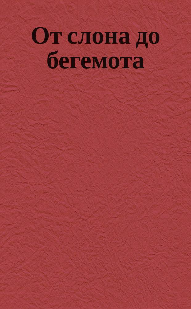 От слона до бегемота : стирай и играй : книга для раскрашивания для детей младшего школьного возраста : 0+