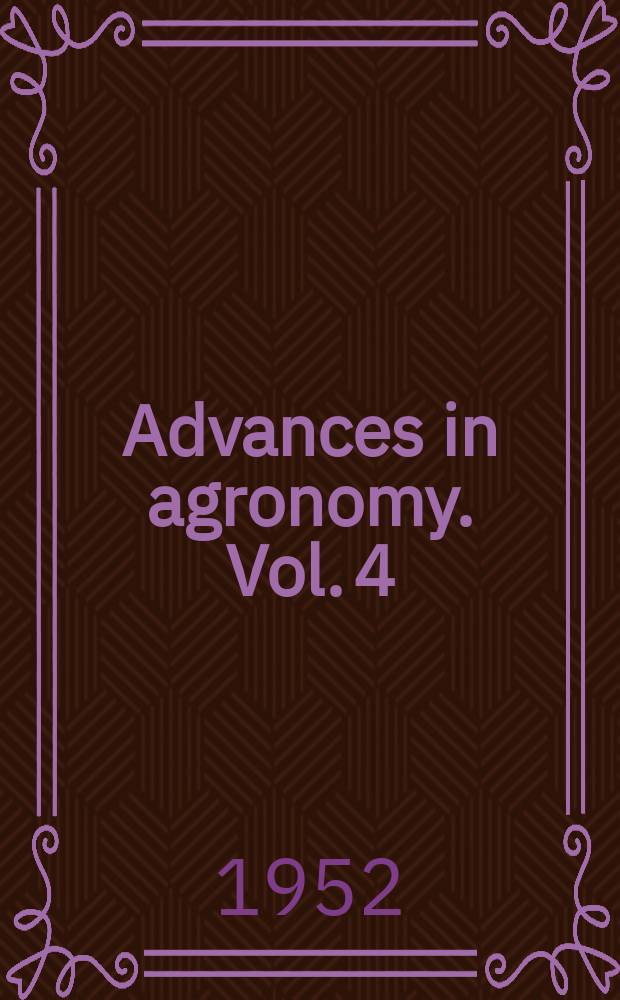 Advances in agronomy. Vol. 4