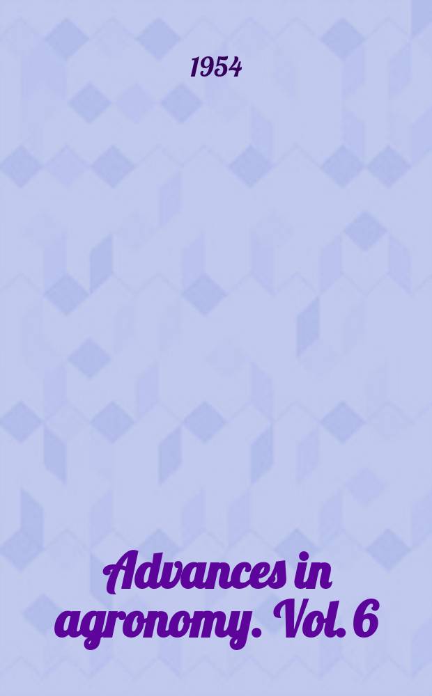 Advances in agronomy. Vol. 6