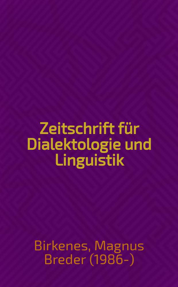 Zeitschrift f&uuml;r Dialektologie und Linguistik : Forts, der neuen Folge der Beihefte zur Zeitschrift f&uuml;r Mundartforschung. Bd. 156 : Subtraktive Nominalmorphologie in den Dialekten des Deutschen = Сустрактивная морфология именных частей речи в диалектах немецкого языка.