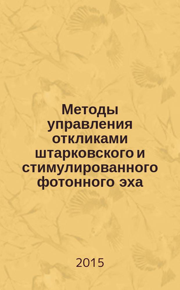 Методы управления откликами штарковского и стимулированного фотонного эха : автореферат диссертации на соискание ученой степени кандидата физико-математических наук : специальность 01.04.05 <Оптика>