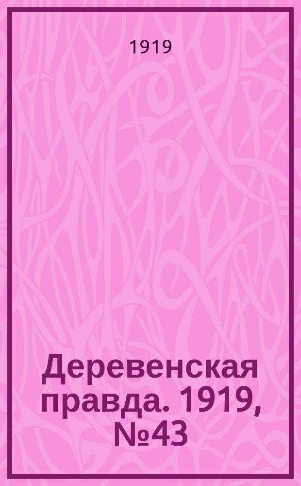 Деревенская правда. 1919, № 43 (151) (23 фев.)
