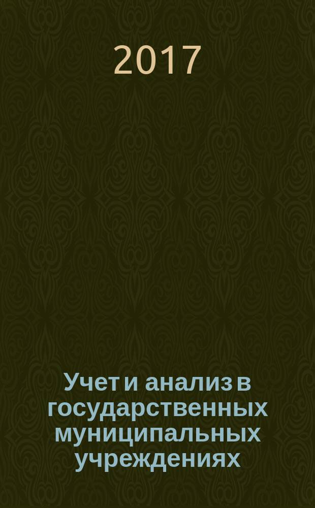 Учет и анализ в государственных муниципальных учреждениях : учебное пособие