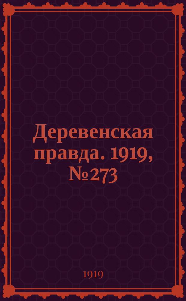 Деревенская правда. 1919, № 273 (381) (2 дек.)
