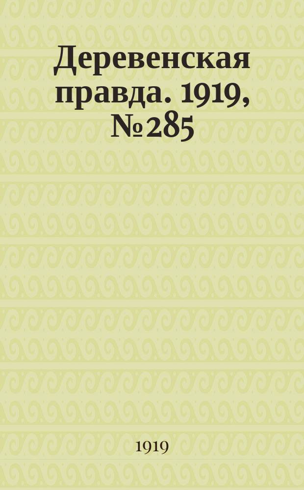 Деревенская правда. 1919, № 285 (393) (16 дек.)