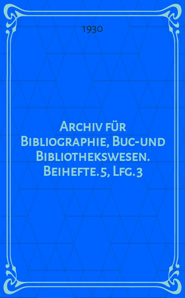 Archiv für Bibliographie, Buch- und Bibliothekswesen. Beihefte. 5, Lfg. 3 : "Ich hab's" = "Я нашёл!" Каталог по ключевым словам и перечень авторов (20.000 ключевых слов) к сериям: Из природы и духовного мира, Памятники, Цветные книги Эрслина, Цветные книги для юношества Эрслина, Немецкие библиотеки учреждений, Торговые книги, Островные книги, Немецкие книги для юношества, Карманные издания Крёнера, Библиотека учителя, Миниатюрная библиотека, Источники, Универсальная библиотека издательства Реклам, Собрание Гёшен, Собрание Кёзель и др.
