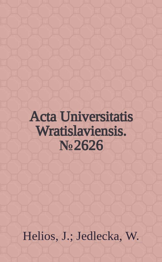 Acta Universitatis Wratislaviensis. №2626 : Suwerenność w dobie procesów