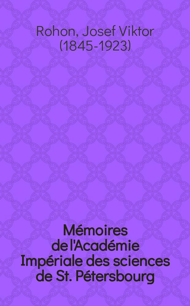 Mémoires de l'Académie Impériale des sciences de St. Pétersbourg : avec l'histoire de l'Academie. Sér. 7, t. 36, № 13 : Über fossile Fische vom Oberen Jenissei = Ископаемые ребы верховья Енисея